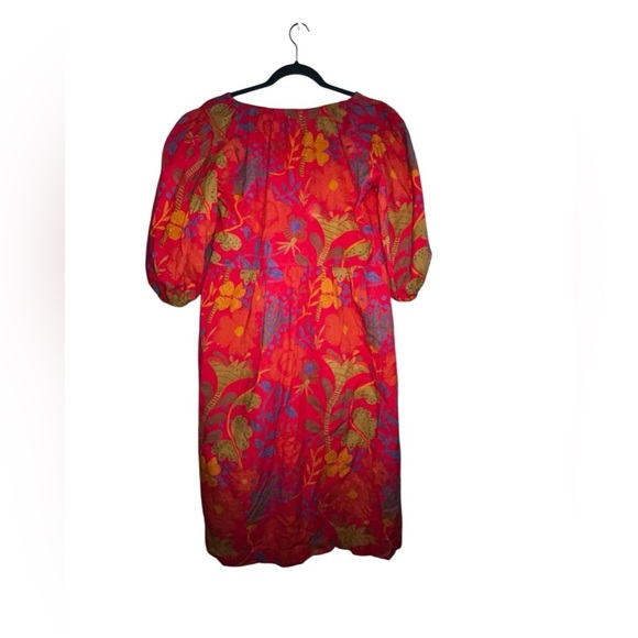 VELVET Graham & Spencer women’s red tropical print midi dress - Picture 2 of 3